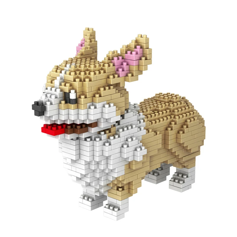Микро животные собака мини блоки мультфильм животное овчарка Тедди Huskie золотой ретривер Кирпичи Модель игрушки алмаз