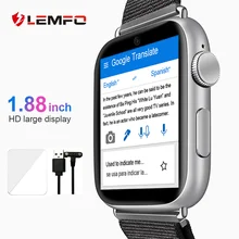 Lemfo LEM10 Smart Horloge 4G 1.88 Inch 360*320 Scherm 4Gb 64Gb Gps Wifi Camera 780mah Grote Batterij Smartwatch Telefoon Os Android 7.1
