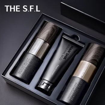 

Men's Mineral Mud Skincare Set Cleansing and refreshing oil control Skin care three-piece.Moisturizing.Firming pores.Gift giving