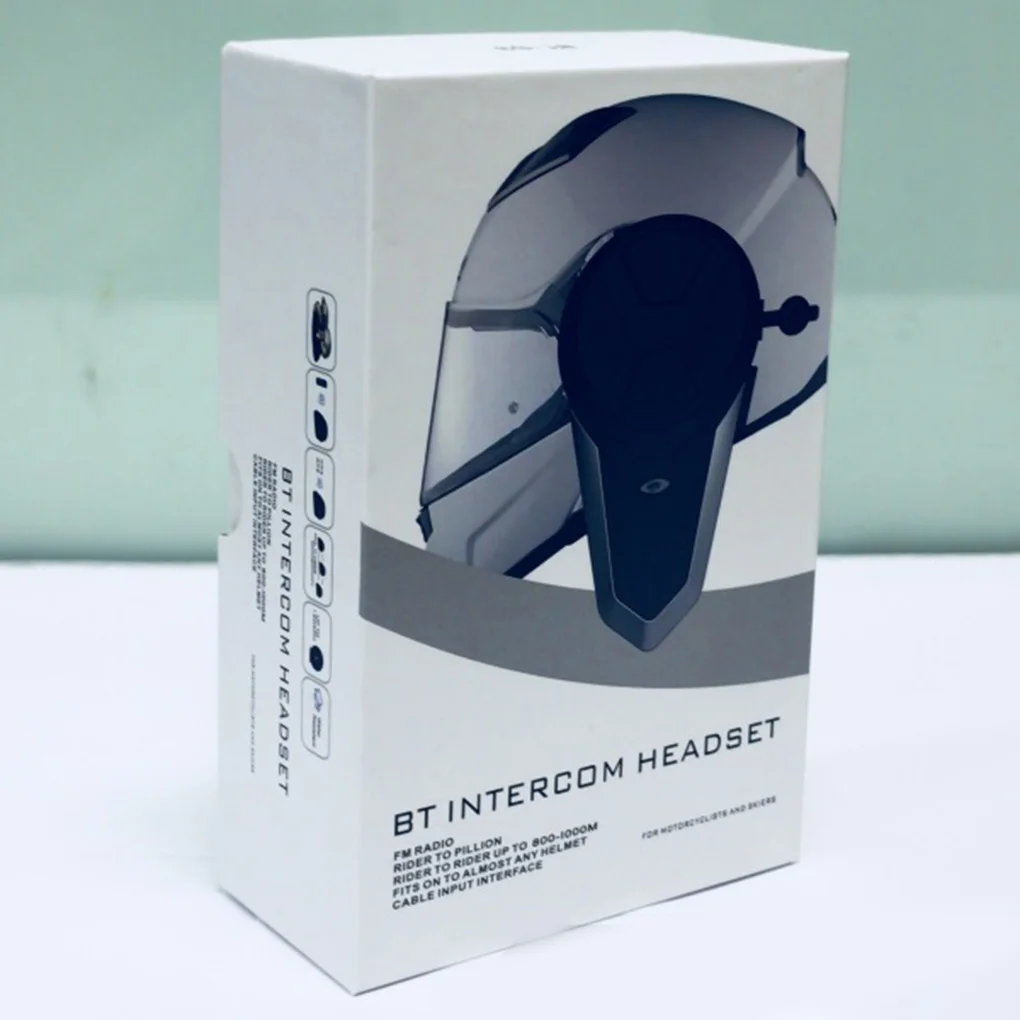 Мотоциклетный Bluetooth микрофон 1000 м шлем домофон гарнитура мотоцикл домофон Аудиомагнитола водонепроницаемый