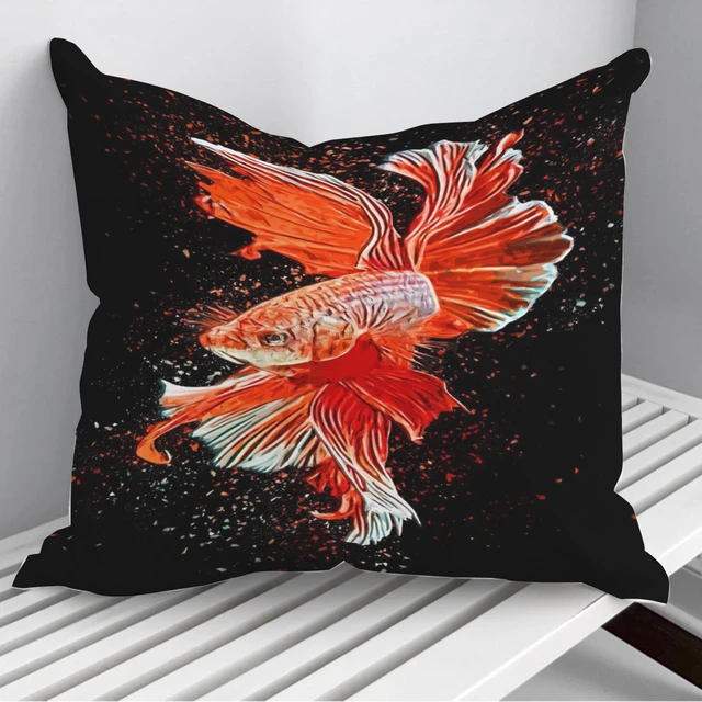 Charming Red Betta Fish Pillowcase Decorative Sofa Cushion Case Bed Pillow  Cover Home Decor Car Cushion Cover 45*45cm - AliExpress