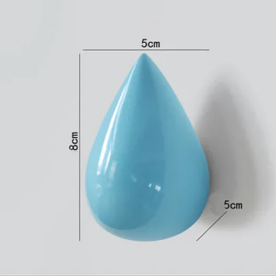 Настенный крючок для одежды в виде капли воды, крючок для одежды, крючок для одежды, Простой декоративный крючок - Цвет: Blue-S