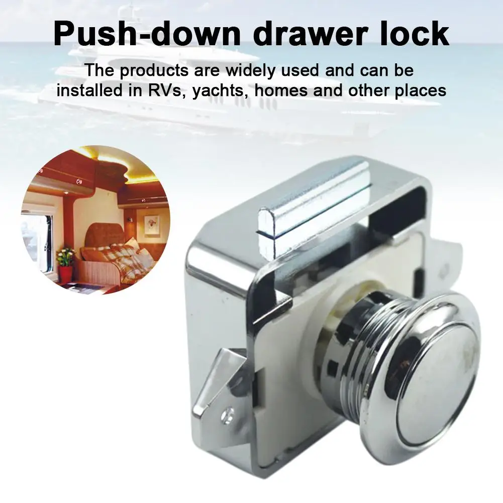 

Car Push Lock For RV Caravan Boat Motor Door Locking Home Cupboard Cabinet Drawer Latch Button Locks Accessories