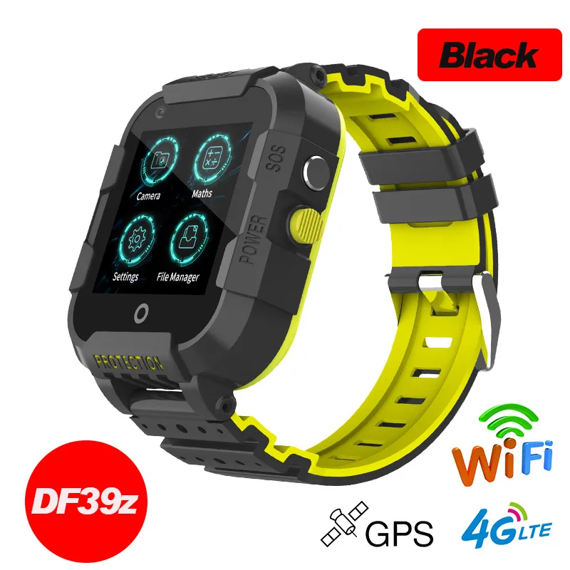 696 DF39Z Kids 4G GSM Smart Watch Call Video Call SOS Emergency Call For Help LBS+GPS+WIFI Multiple Positioning Kids Gift watch - Цвет: DF39Z  Black