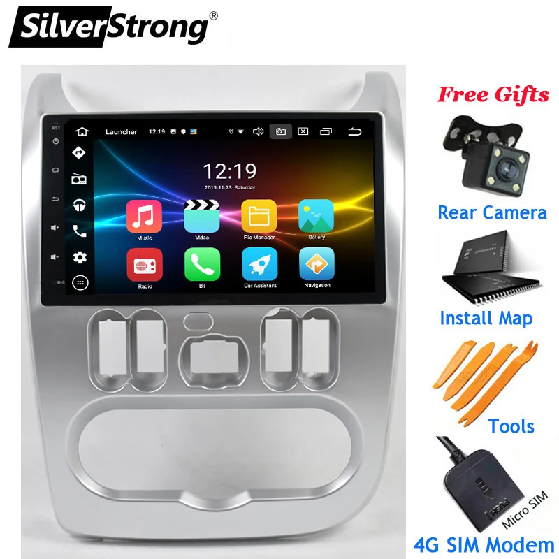 SilverStrong 1DIN IPS 9 дюймов Android 10 радио для Renault Logan I Sandero Lada Lergus Dacia Duster Автомобильный