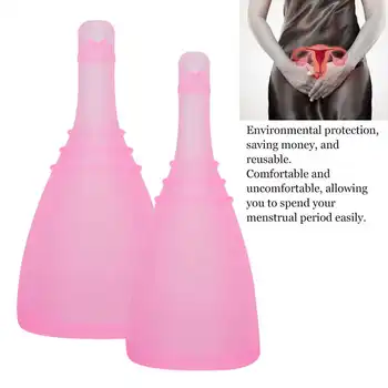 

Silicone Menstrual Cup Women Female Feminine Hygiene Cup Menstruation Supplies Reusable With Storage Cleaning Brush Health Care