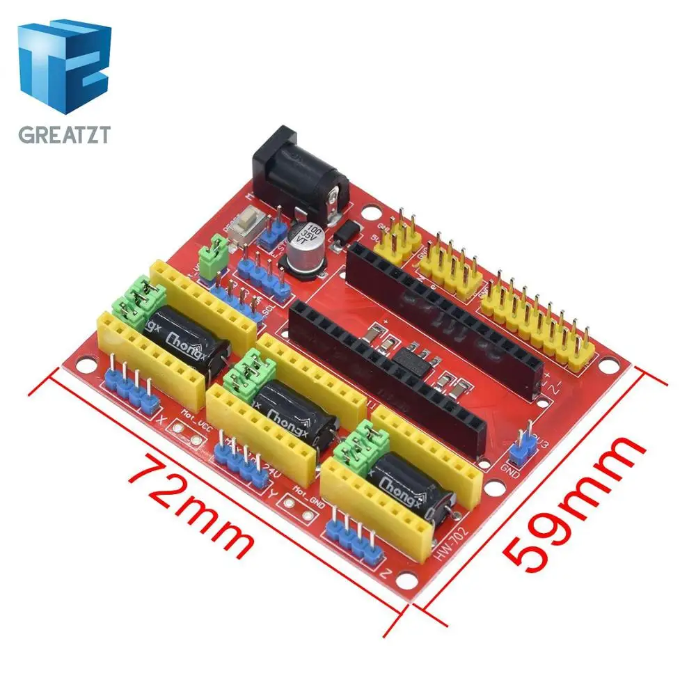 GREATZT 1 комплект 3DV4 CNC Щит V4 + Nano 3 0 шт. DRV8825 Reprap шаговый набор драйверов для