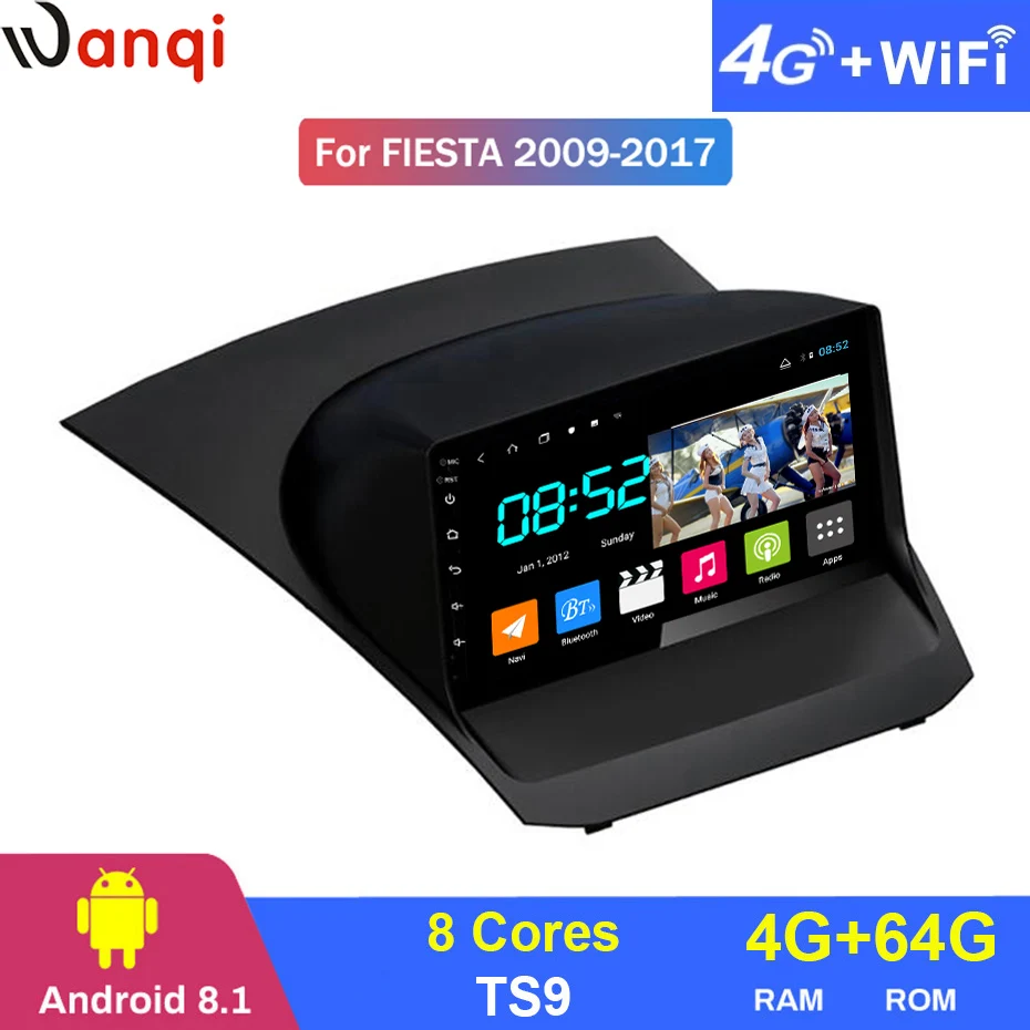 

Android 8.1 CAR DVD 1din multimedia Navi system for Ford fiesta 2009-2017 car gps navigation stereo Wifi head unit BT SWC WIFI
