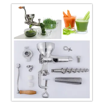 

Multifunctional juicing machine manual stainless steel wheat grass lemon wheatgrass oranges slow screw juicer juice extractor