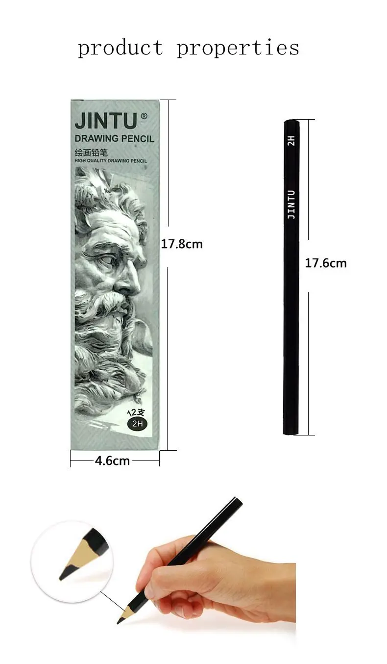 Карандаш с древесным углем для рисования 12 шт.|Простые карандаши| |