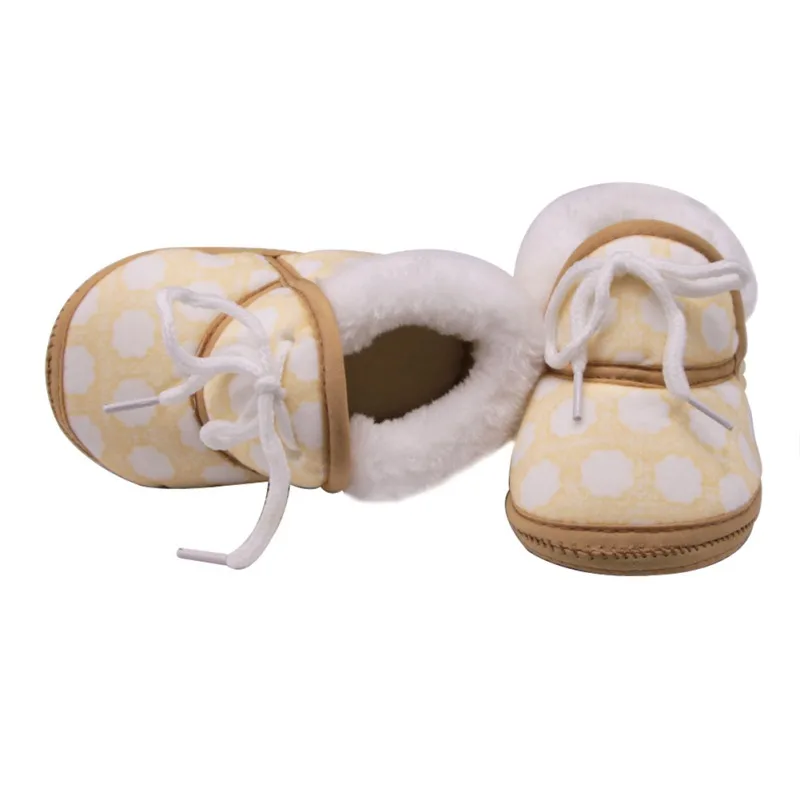 Детская обувь зимняя обувь детская хлопковая обувь с цветочным принтом для девочек комплект для новорожденного короткие теплые сапоги