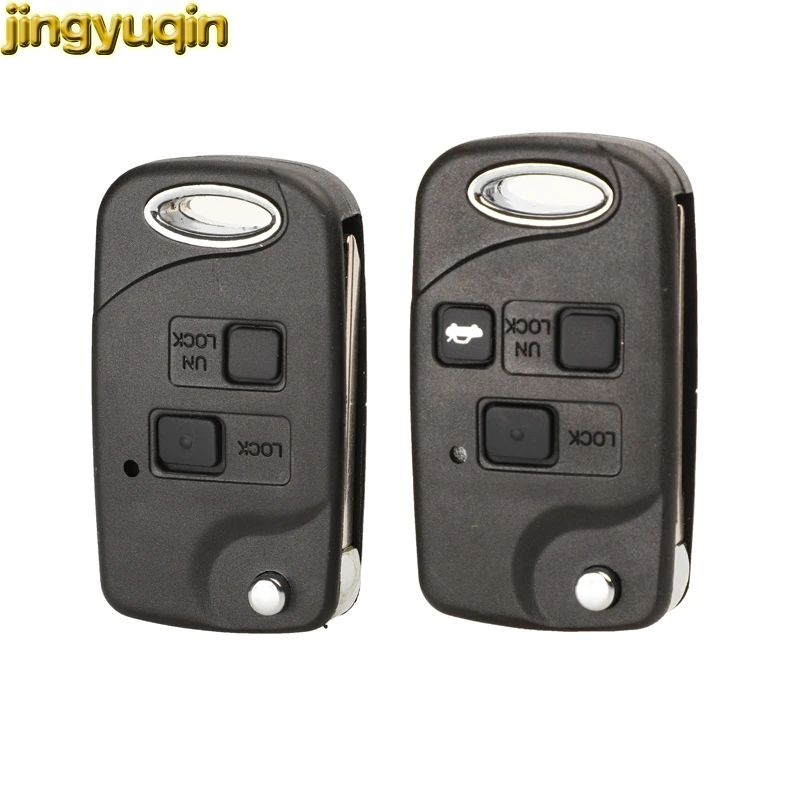 Jingyuqin Flip Remote Car Key Case Shell For Toyota Yaris Carina Corolla Avensis 2/3 Buttons Folding Key Fob TOY43/Toy47/Toy48