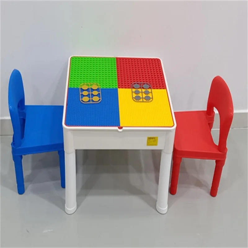 

CHILDREN'S Building Blocks shou na zhuo Educational Assembled Building Blocks Tables And Chairs Combination Multi-functional Lea