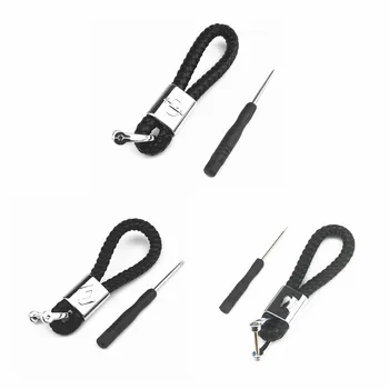 

3D Keychain Hand Woven Horseshoe Buckle for Renault Opel Citroen Mazda Fiat Kia Hyundai Skoda Peugeot Toyota Honda Emblem