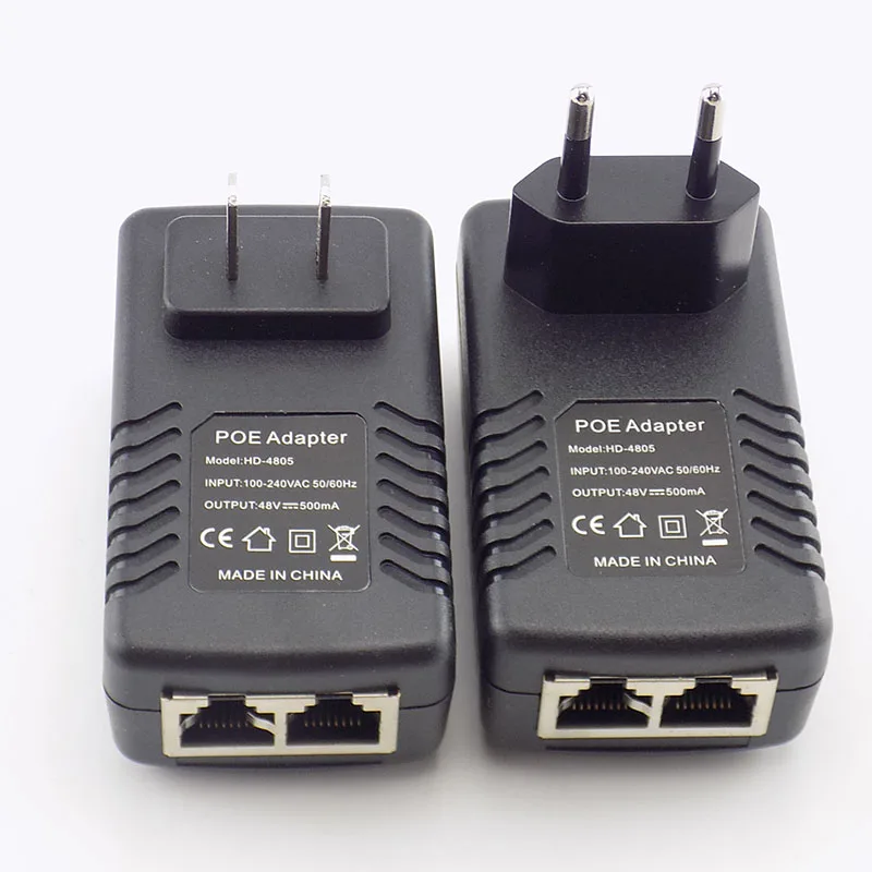 DC 48 В 0.5A 24 Вт Poe блок питания адаптер-форсунка переключатель Poe для ip-камеры WiFi Poe инжектор зарядное устройство с вилкой США/ЕС разъем C12