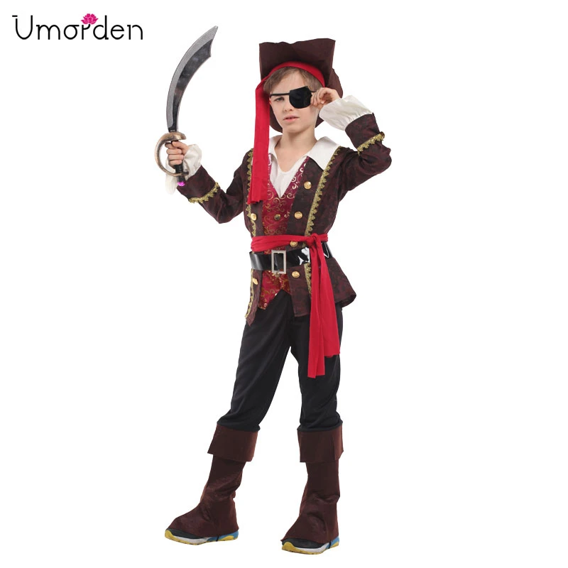 Umorden 18 新ハロウィン衣装のためのキャプテン海賊衣装片目高級海賊王子コスプレの子供 Boys Costumes Aliexpress