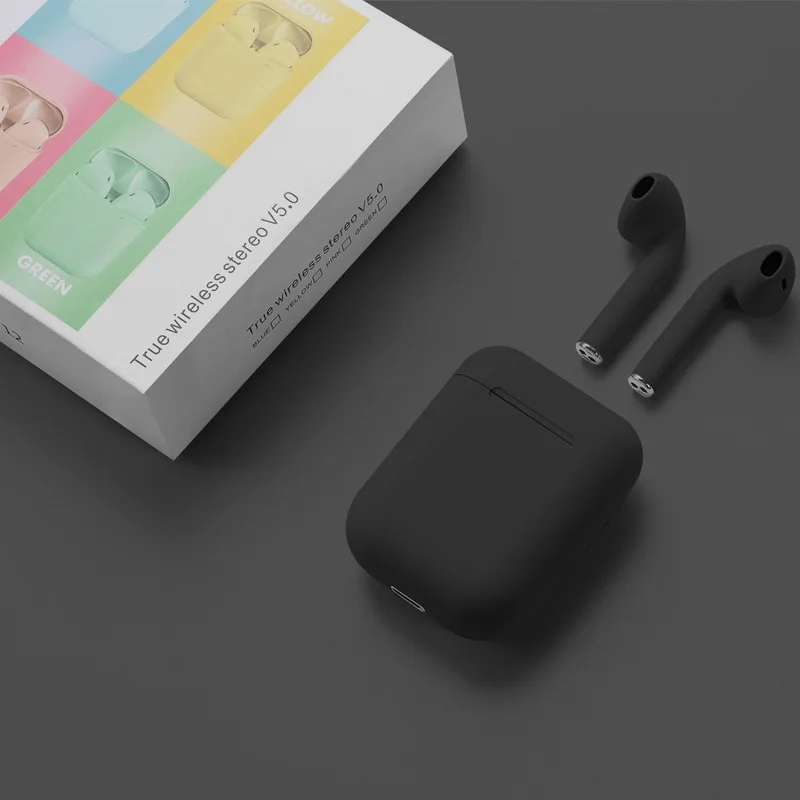 Black I12 TWS, беспроводная гарнитура с сенсорным ключом, Bluetooth 5,0, спортивные стерео наушники для iPhone, Xiaomi, huawei, samsung, смартфон - Цвет: Black