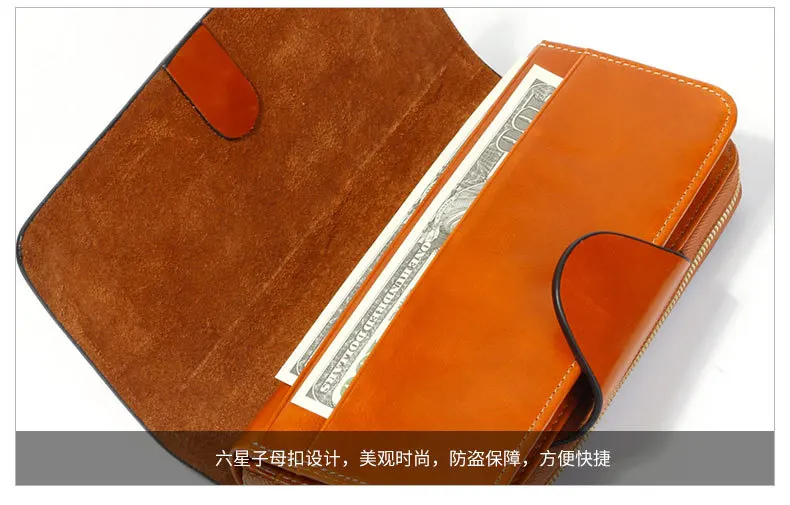 Leather Oil Wax Leather Wallet Korean Version of The Long Multi-card Wallet