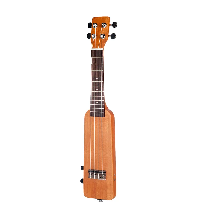 Electric Ukulele Creative 21Inch Solid Wood Okoume Electric Ukulele Ukelele Uke with 3.5mm and 6.35mm Outputs Including Carrying