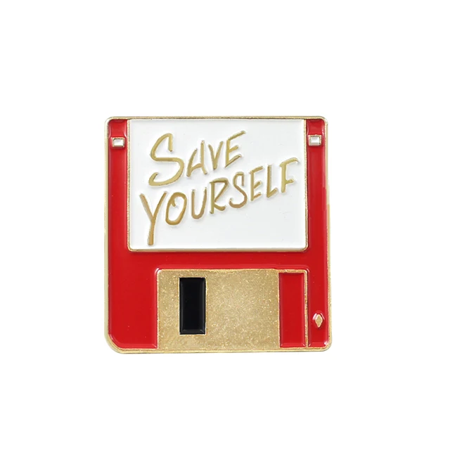 SD Персональные Офисные инструменты брошь блестящая USB память сетевой диск музыка запись факс машина Принтер эмаль штифт пальто крышка значок подарки - Окраска металла: SD