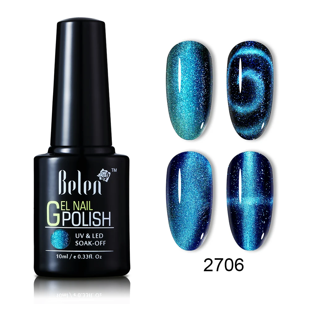 2706 Belen 9D Shimmer широкая линия Гель-лак «кошачий глаз» замочить от УФ светодиодный лак для ногтей праймер Гель-лак для салона Магнитный маникюр 10 мл - Цвет: 2706