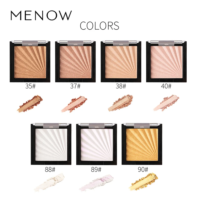 Menow имбирь highlighter порошок бронзатор розовый серебряный порошок с цветным пигментом водонепроницаемый долговечный 3D контурирующая пудра для лица MN146