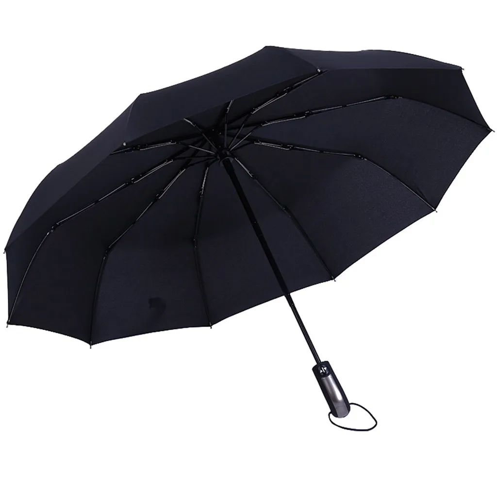 Зонт от дождя для женщин и мужчин, ветрозащитный двухслойный перевернутый зонтик, складной зонт с защитой от ультрафиолета - Цвет: Black