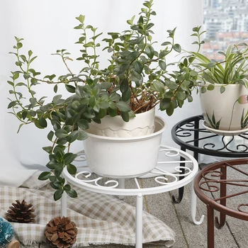 

Flower Pot Rack Potted Stander Flower Shelf Create Durable Wrought Metal Iron Classic Style Balcony Floor Garden Plant Stand