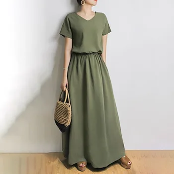 

Korean Japanese Style Women Long Dresses Summer A-line Belt Plain Black Sexy Chic Female Fashion Retro Maxi Dress Vestidos