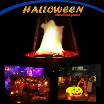 

LED Halloween Christmas Hanging Fire Flame Lights Electronic Magic Hanger Decor Torch Light Fire Pot Bowl Halloween Prop Decor