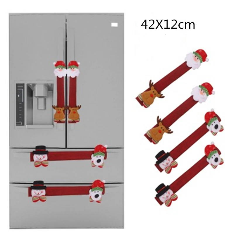 Snowman Santa Elk Refrigerator Sticker Kitchen Tools Christmas Decoration for Home Christmas Fridge Stickers