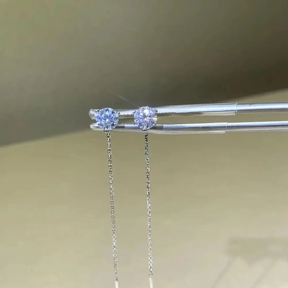 Kkmall Store Круглый Муассанит с одной зерной 0.50ct Алмазный тест прошел моассанит