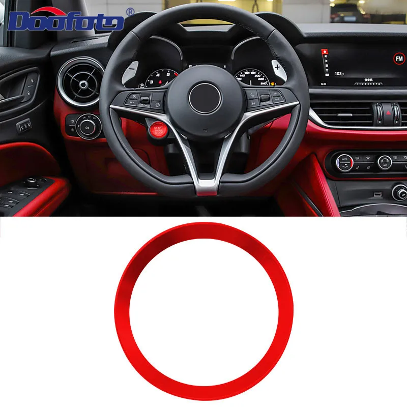 Чехол для двигателя Doofoto для Alfa Romeo 159 Giulietta 147 Mito 156 Giulia GT Stelvio Brera Start Stop аксессуары для укладки - Цвет: Red Ring