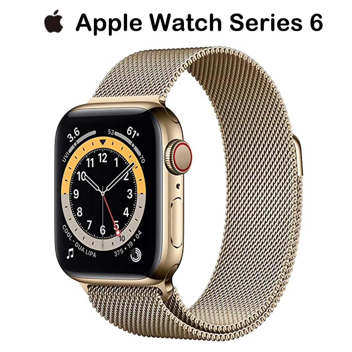 New Original Apple Watch Series 6 GPS  40MM/44MM Gold Stainless Steel Case with Deep Navy Sport Band