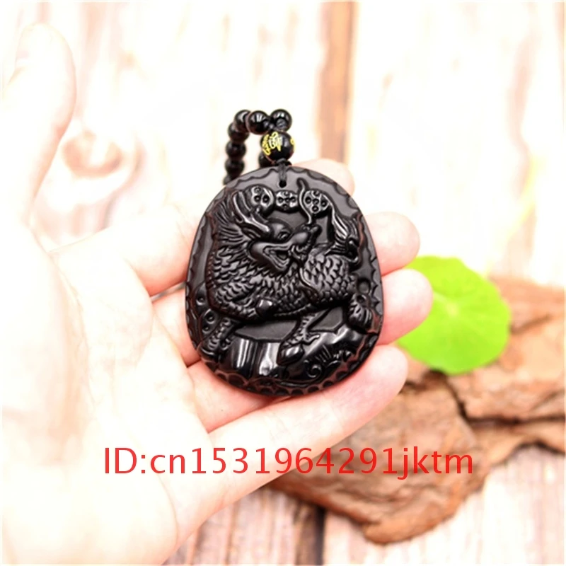 Ювелирные изделия обсидиан нефрит натуральная женская Мода дракон черный для