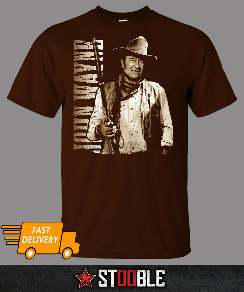 Ковбойская футболка John Wayne-прямая от Stockist t-shirt черного размера S-3XL | Мужская одежда