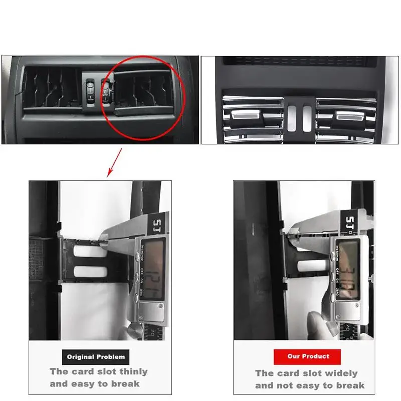Черный Задний AC кондиционер вентиляционное отверстие гриль розетка панель Хромированная Пластина для BMW 5 серии F10 F11 2010- 64229172167