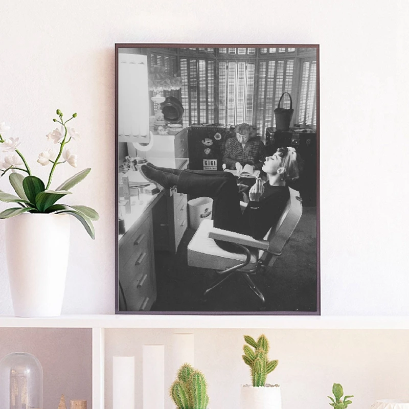 British-Goddess-Actress-For-Life-Magazine-During-Filming-1954-Poster-Movie-Print-Black-White-Wall-Art