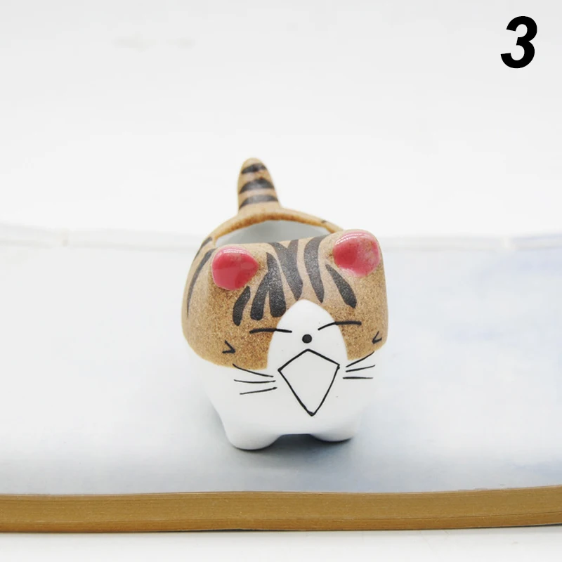 03 Economical Flower Pot Cute Cartoon Thumb Basin Succulents Meaty Ceramic for Home Decoration ds99 - Цвет: 03
