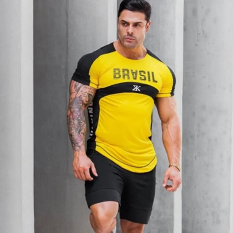 Fashion New Fitness Mens t-shirt Bodybuilding Workout Gyms joggers Quick-Drying Casual Stitching Tees Tops Summer clothing Fashion New Fitness Mens t-shirt Bodybuilding Workout Gyms joggers Quick-Drying Casual Stitching Tees Tops Summer clothing