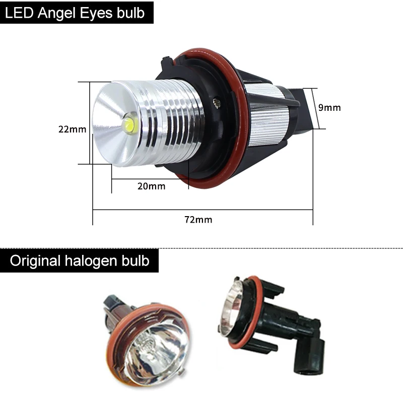 12W LED Car Halo Rings Angel Eyes Bulbs White 6000K For BMW 3 Series - View #8