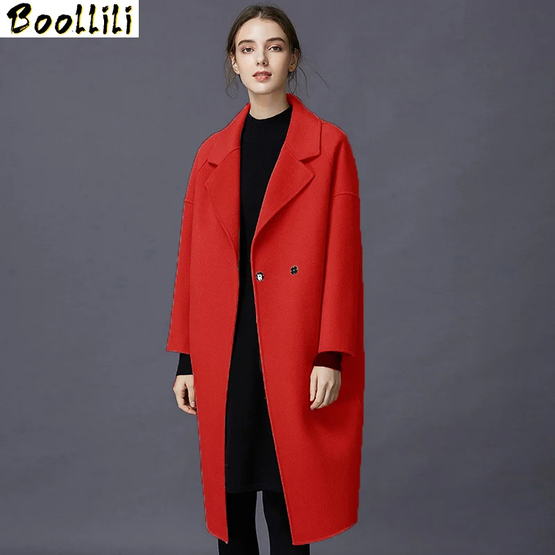 Boollili 100% шерстяное пальто 2020 зимняя куртка женские двухсторонние шерстяные и