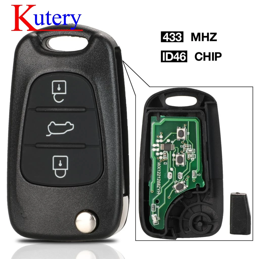 Kutery 433 МГц чип ID46 дистанционный брелок для Kia Sportage K2 K3 K5 Soul TOY40 сменный Складной