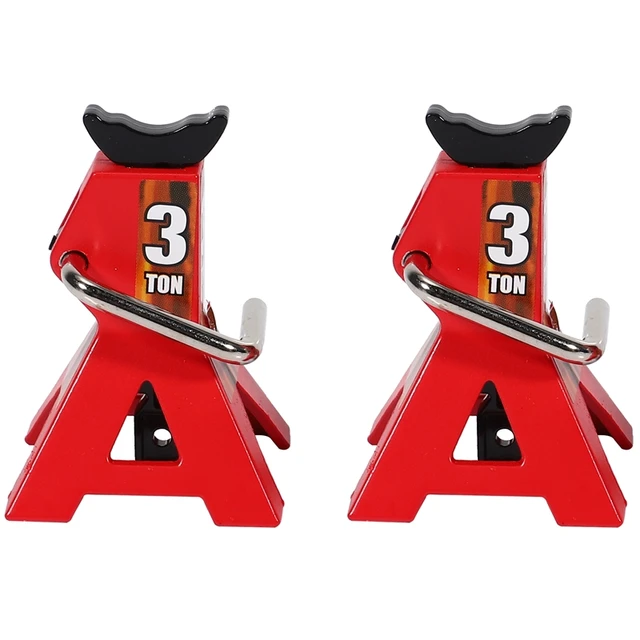 2PCS Metal 3 Ton Simulated Jack Height Adjustable Repair Bracket Scene Tool Lifting Jack for 1/10 TRX4 D90 CC01 RC Climbing Car
