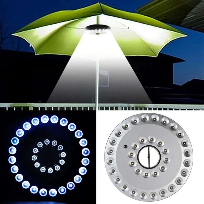 

Tent Lights Pole Light Patio Lamp Durable Umbrella Outdoor Led Bulb White Yard Garden Camping Disc Light Portable Lantern