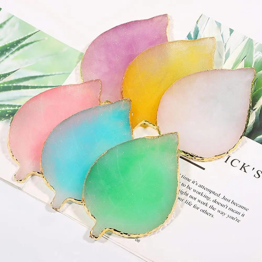 

Leaf-shaped Resin Agate Piece Jewelry Display Board Nail Palette Photography Props, SF