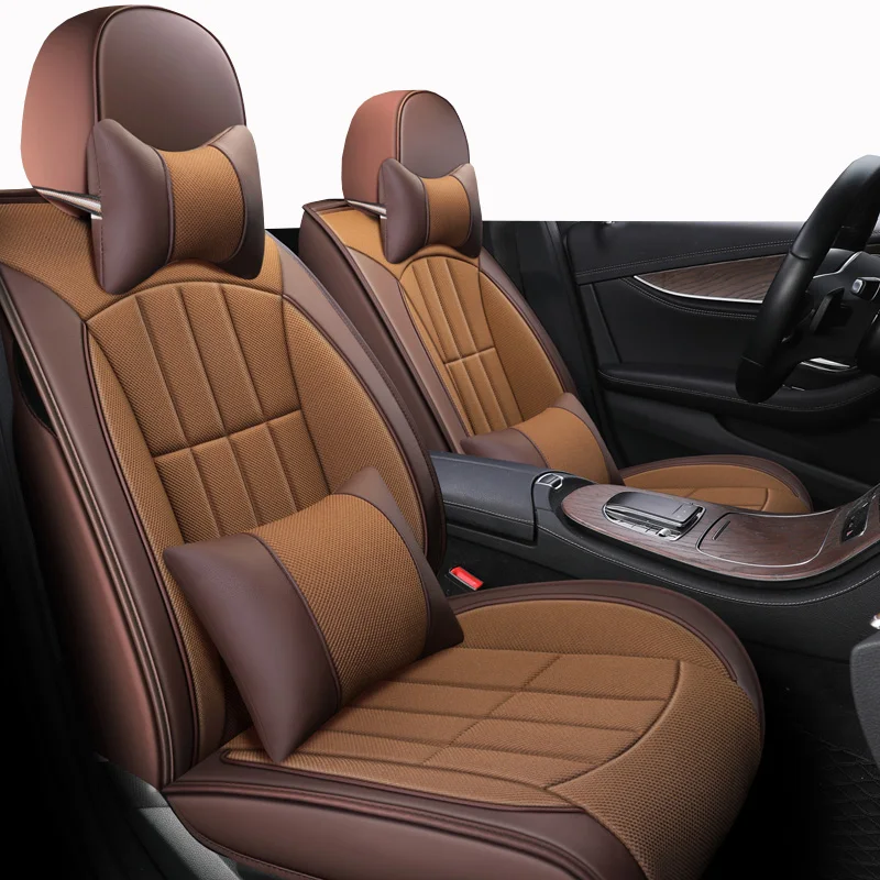 

Leather&Flax auto car seat covers 5 seats For ford focus 2 3 S-MAX fiesta kuga 2017 ranger mondeo mk3 accessories covers styling