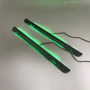 

RQXR led moving door scuff for Volkswagen golf 4 5 6 7 7.5 mk gtd sti dynamic door sill plate lining overlay Flow/still light