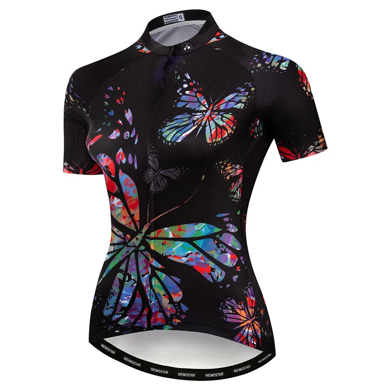 thumbnail image 1 of Weimostar 2024 - Maillot de ciclismo para mujer, manga corta, flores, ropa de ciclismo, camisetas de verano para bicicleta de montaña, camisetas deportivas de carreras para bicicleta, 1 of 5