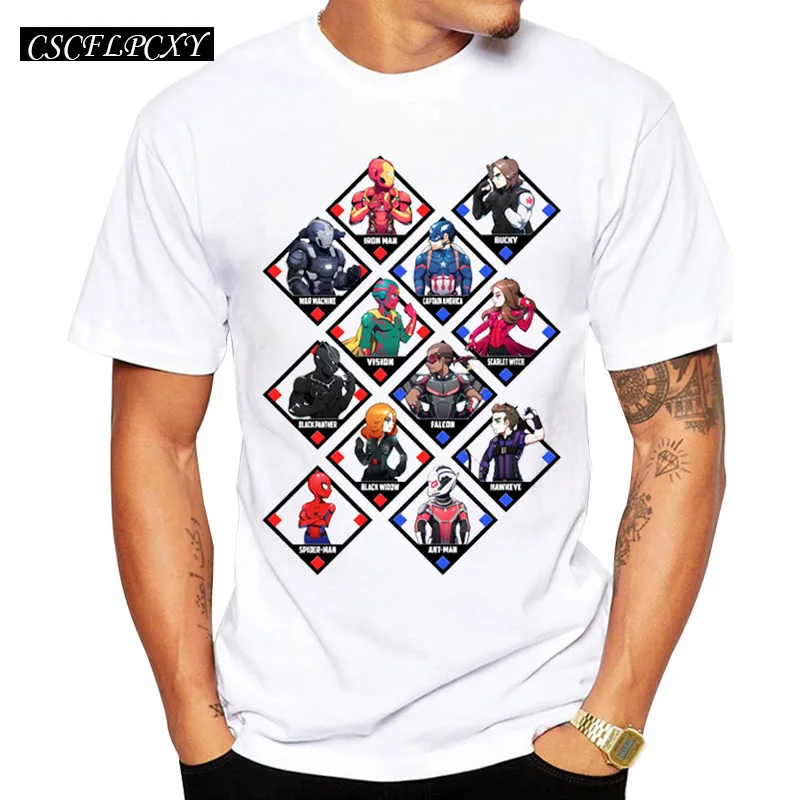 2017-New-Men-Fashion-Captain-America-Civil-War-Heroes-T-shirt-Short-Sleeve-Team-Iron-Man